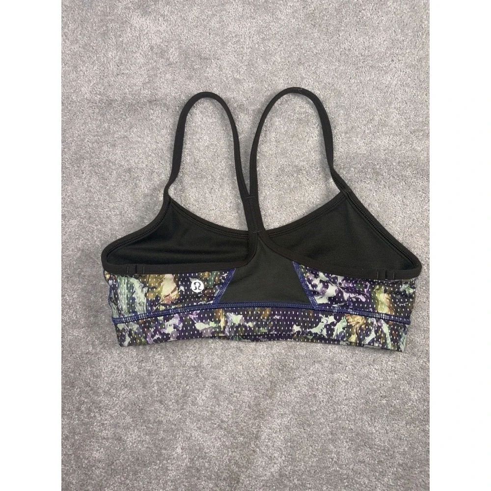 lululemon Flow Y Bra 4 black multi print